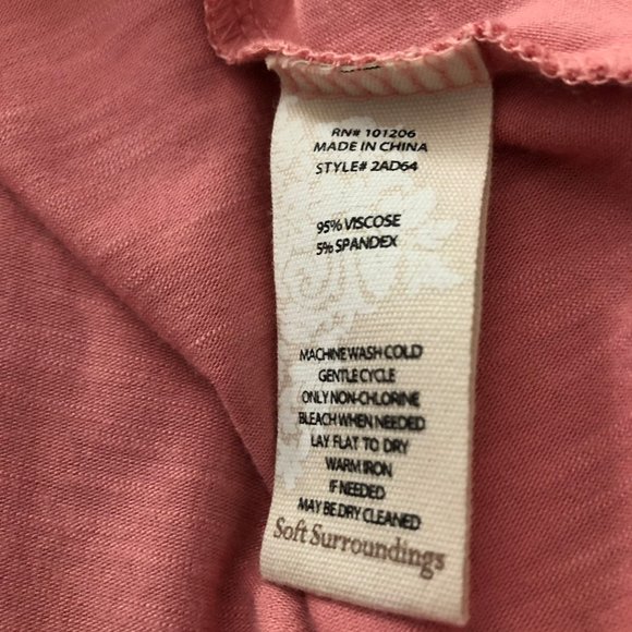 Soft Surroundings M Peach Long Sleeve V-Neck Tunic - Picture 7 of 8